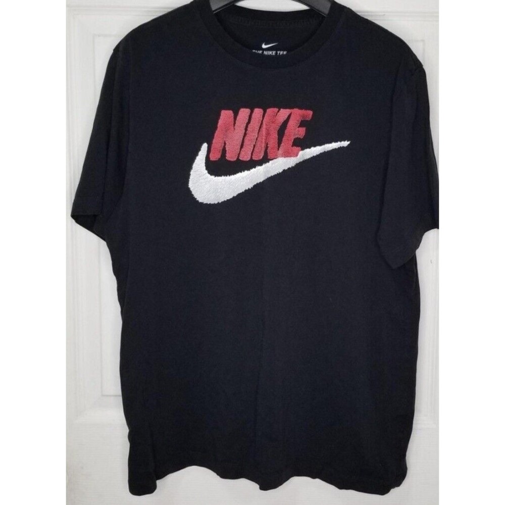Nike Futura Logo Round Neck Sports Short Sleeve Black MENS TEE SIZE LARGE